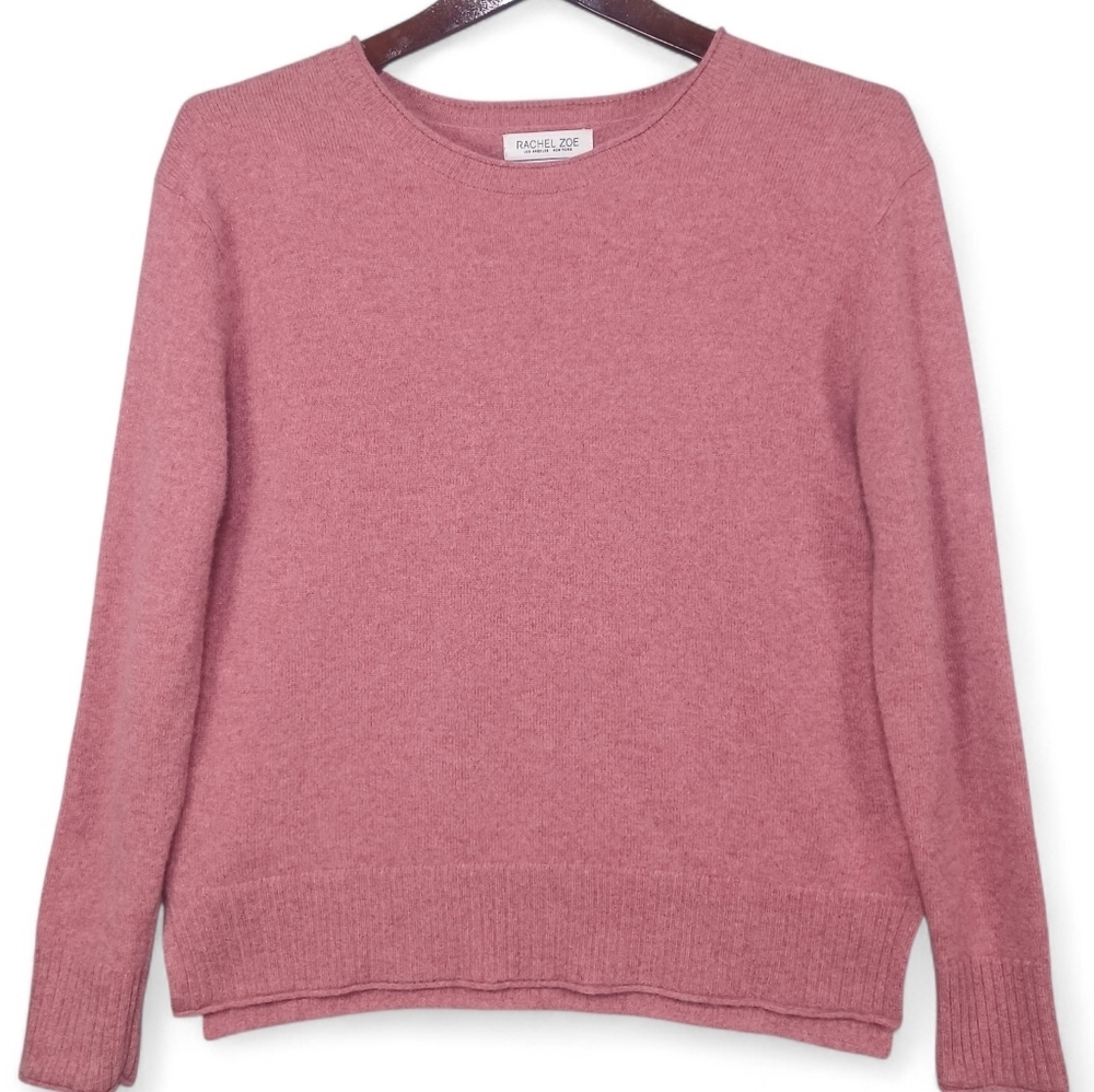 Rachel Zoe Women's 100% 2-Ply Cashmere Sweater Small Pink Crewneck Pullover Top